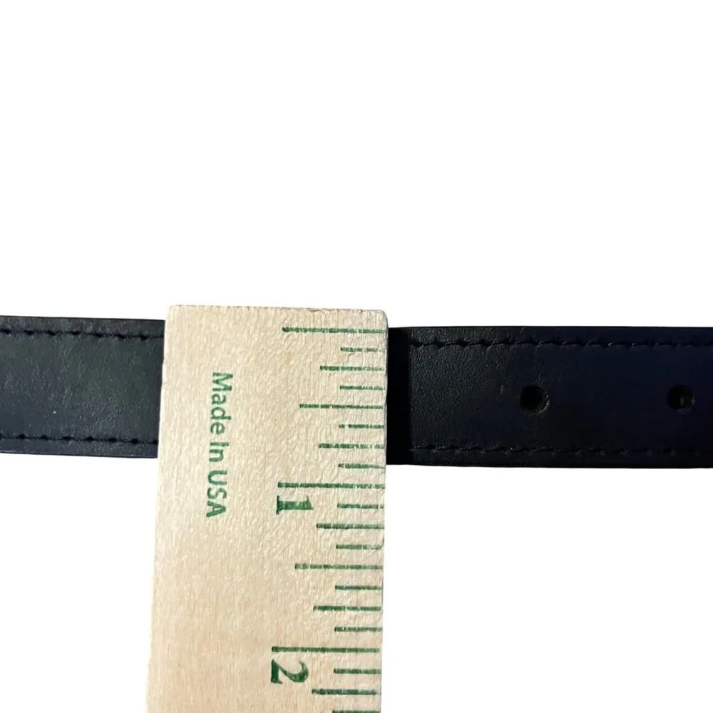 Black Faux Leather Concho Belt Womens 4/6? Boho Southwest Silver Tone Used Y2K - Picture 10 of 16